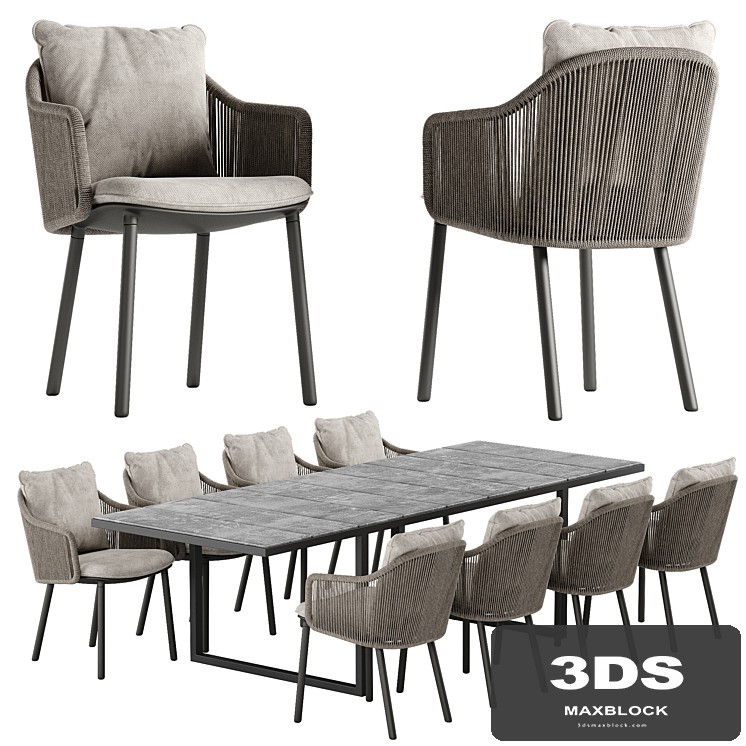 Tribu Senja chair Nox table set - View 1