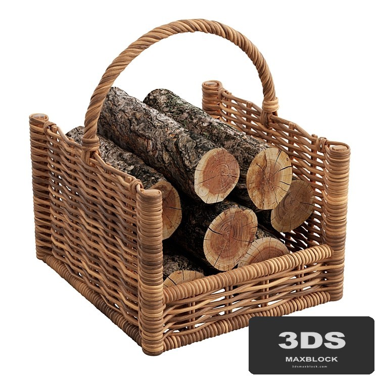 Round Rattan Log Basket