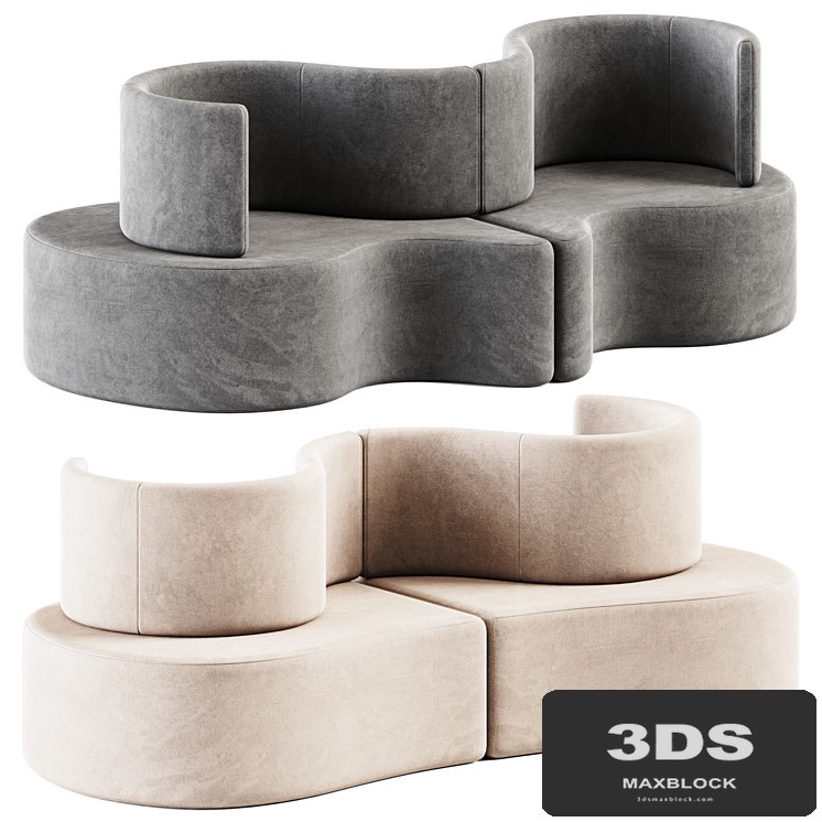 Cloverleaf Sofa by Verpan / Curved sofa