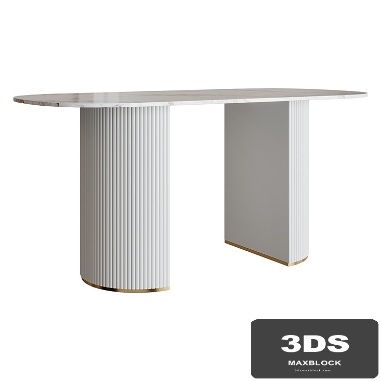 Dining table Costanza Marble Dining Table White