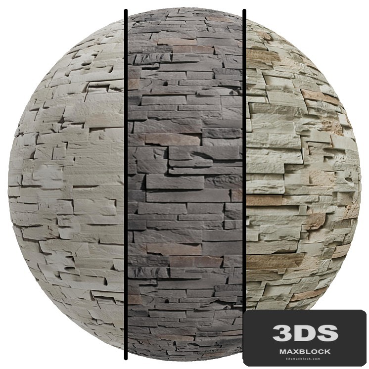 FB370 stone Facade coverings, MURIA | 3MAT | PBR | Seamless