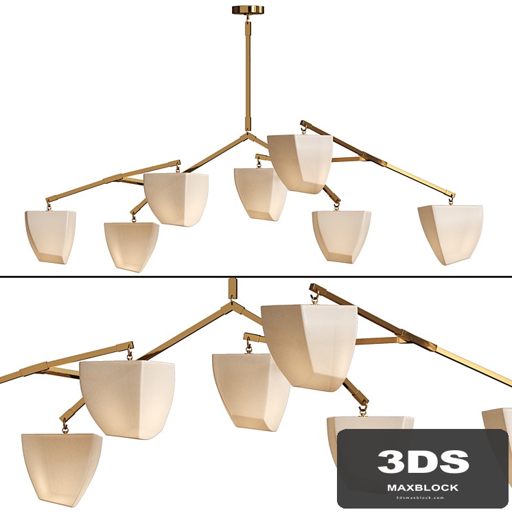 Cassiopeia 7 V2: Porcelain mobile chandelier