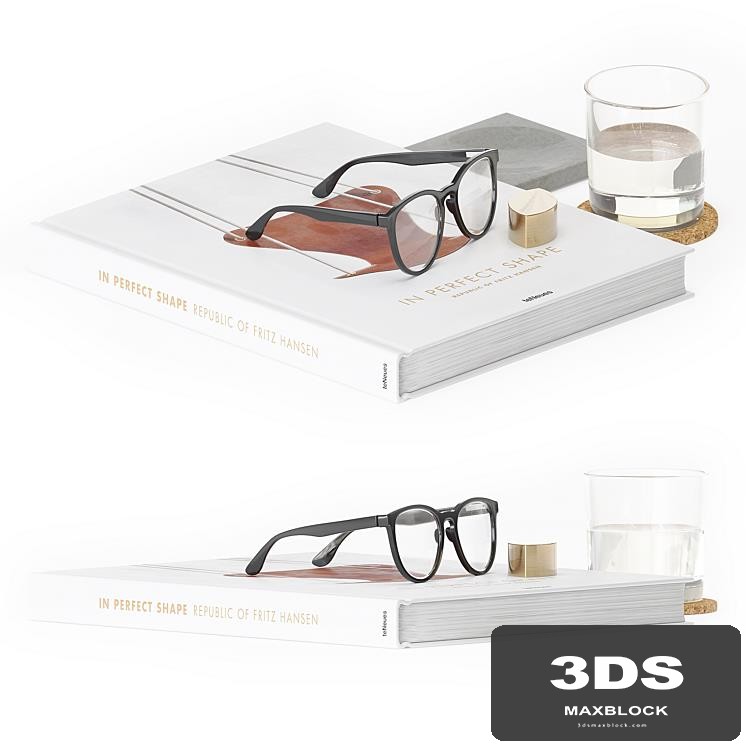 Decorative Set Glasses And Book