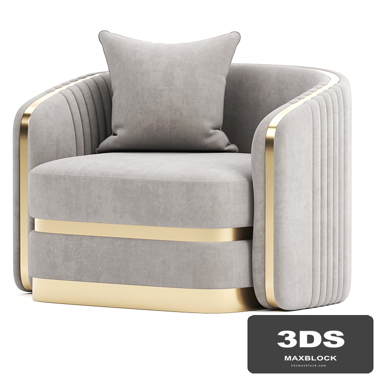 MADONNA modern golden gray glamor armchair for living room, dining room