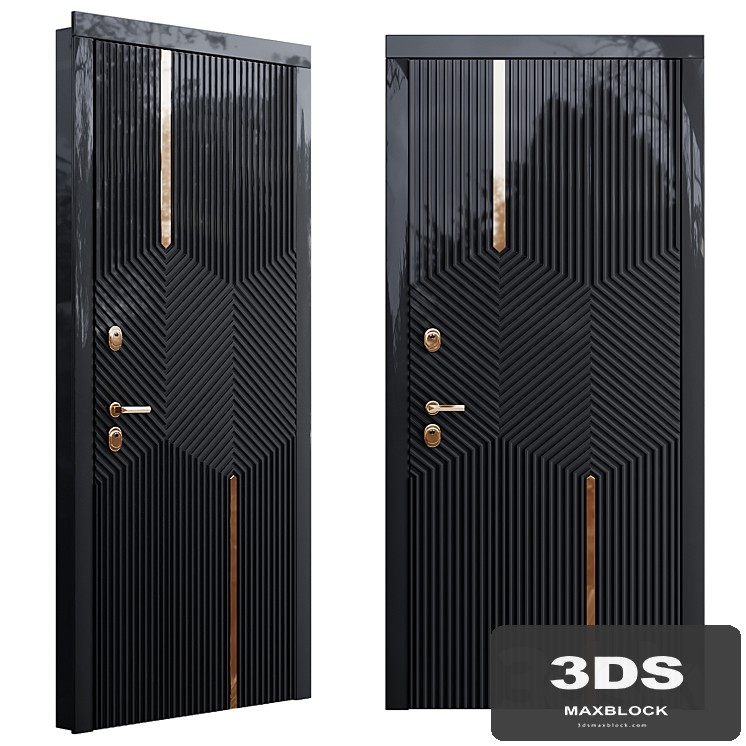 Art deco black front door