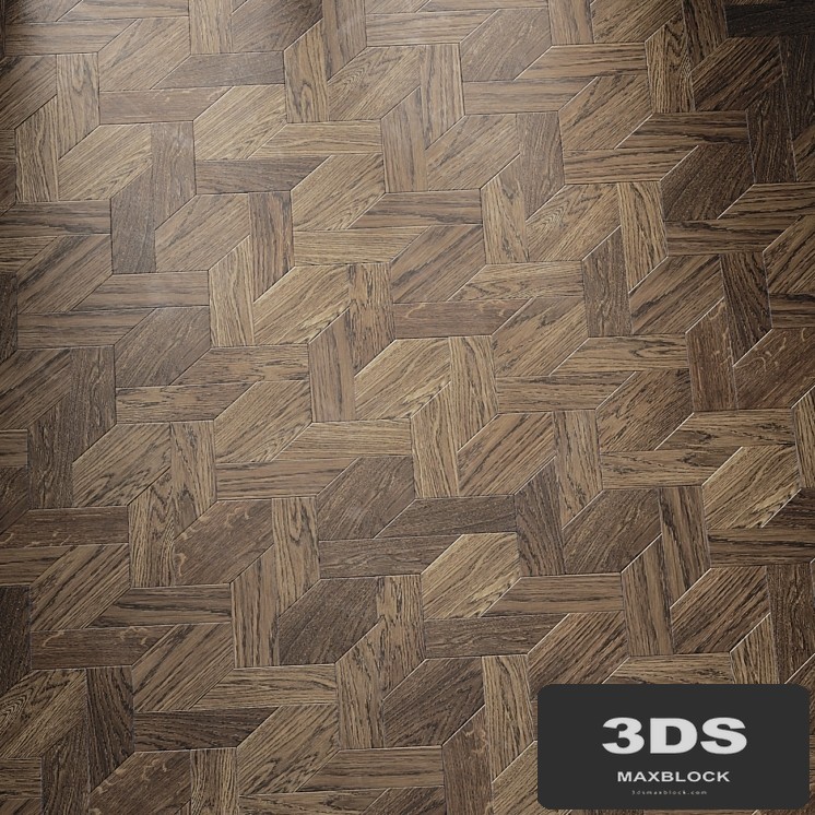 Artistic parquet with "pigtail" pattern