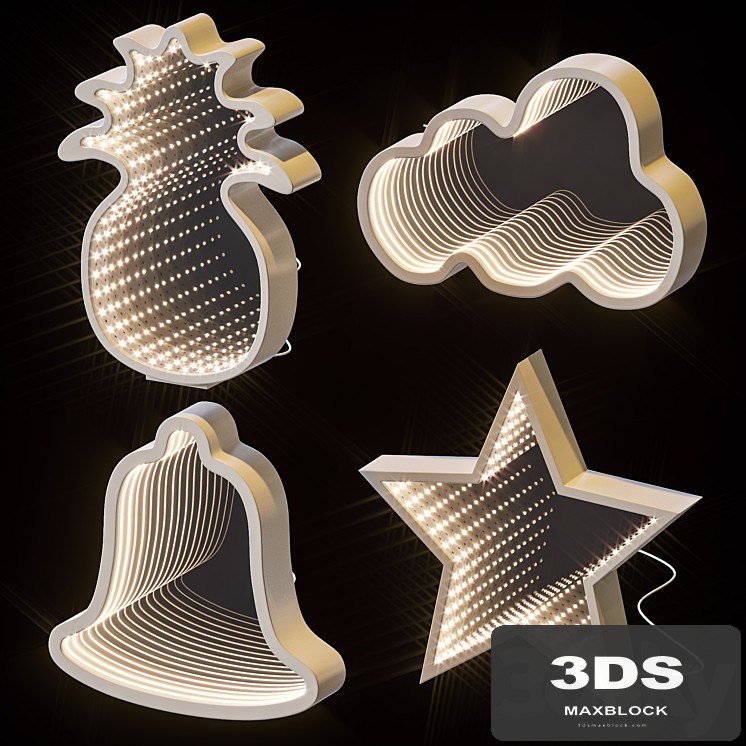 Set of decorative LED table night light