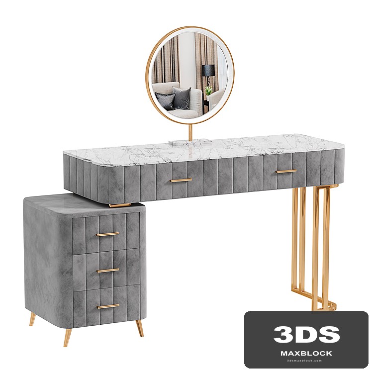 Meja Rias Nordic Vanity Mirror Table