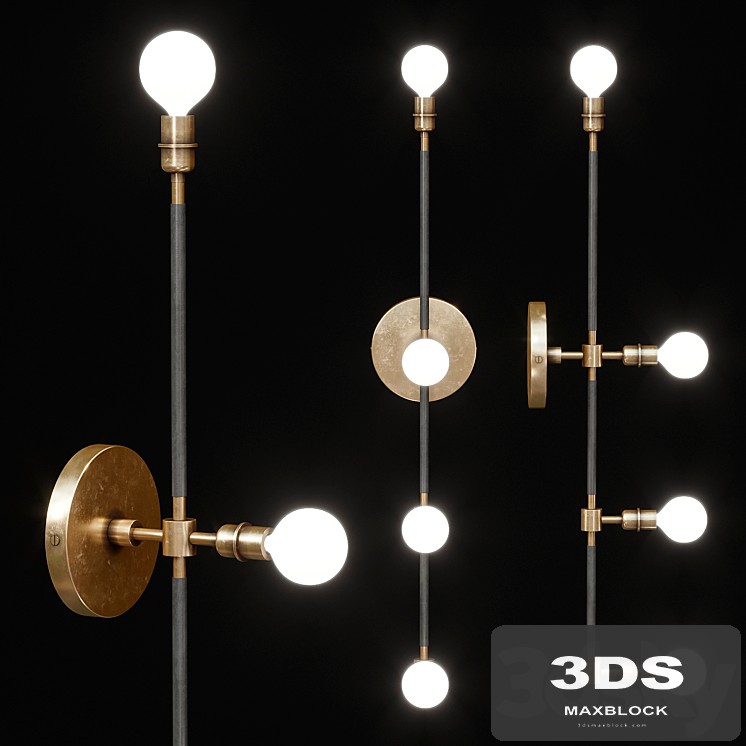 Apparatus Vanity Leather Brass Sconce