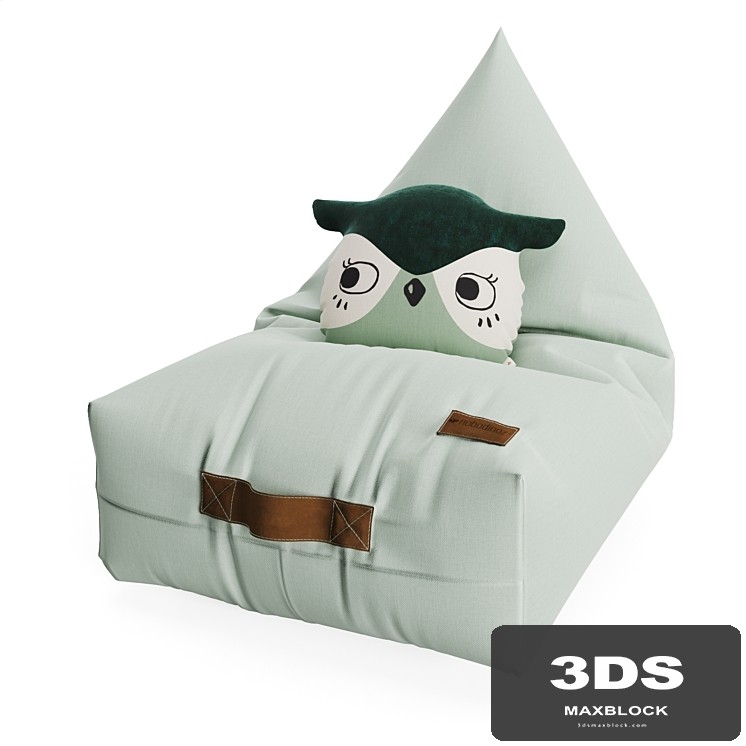 Bean bag chair and owl pillow from NOBODINOZ
