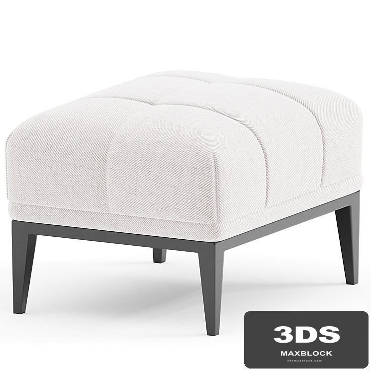 White Tufted Accent Stool Eichholtz Aurelio