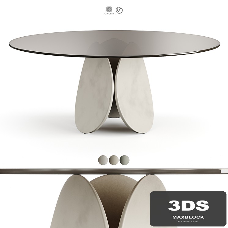 Cattelan Italia Maxim Argile Glass Table