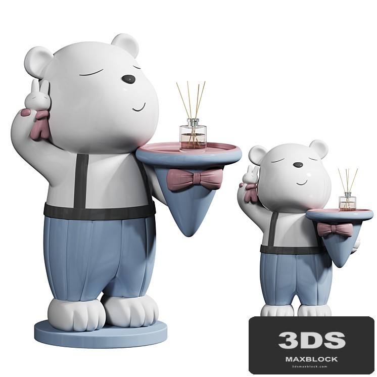 Bear ornaments ceramic ornaments shelf tray