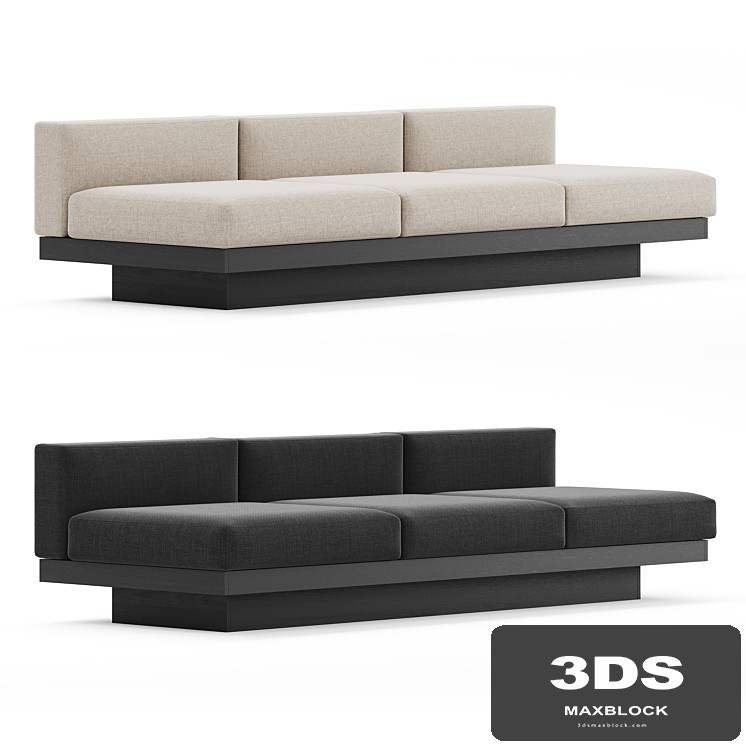 Bench three seater Rudolph by Serax
