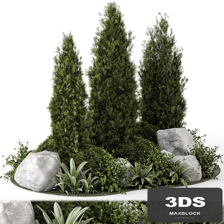 Outdoor Garden Set Bush and Tree - Garden Set 846