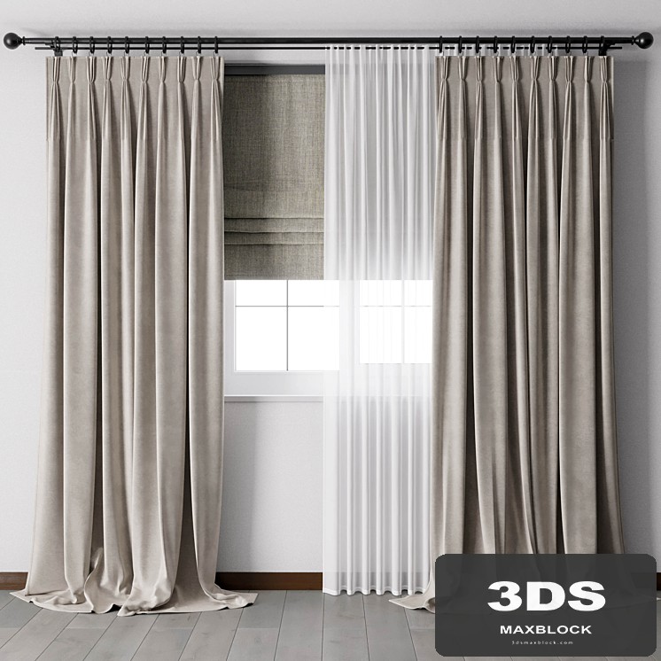 Hadi pleats curtains - Triple pleat heading 01