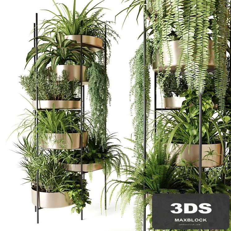 Planter bookcase with plants