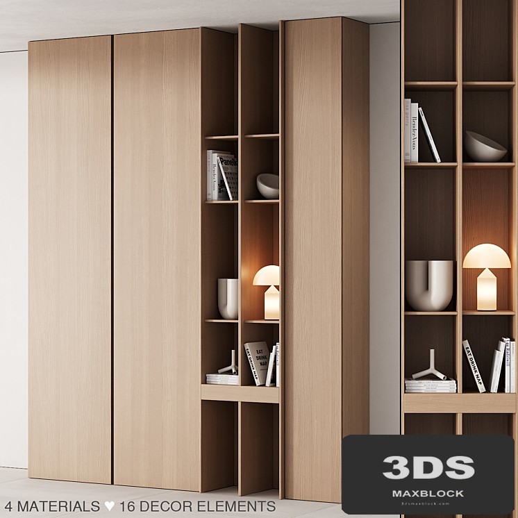 175 cabinet furniture 05 modern cupboard with decor 02