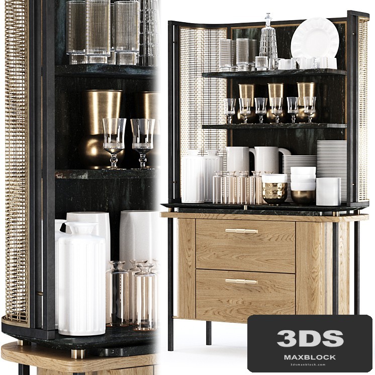 Katty modern sideboard with dishes by Bpoint Design