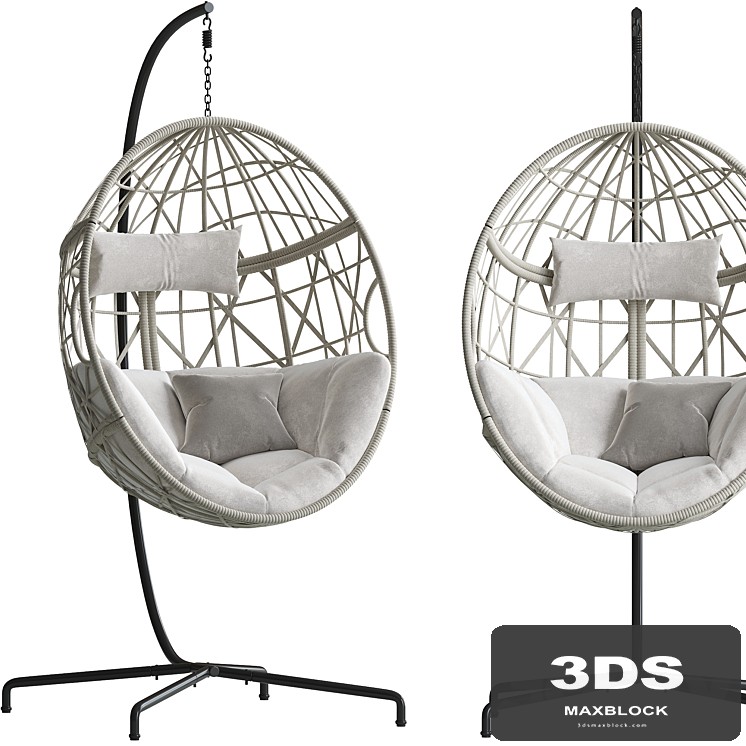 Ulax Furniture Patio Wicker Swing Egg Chair