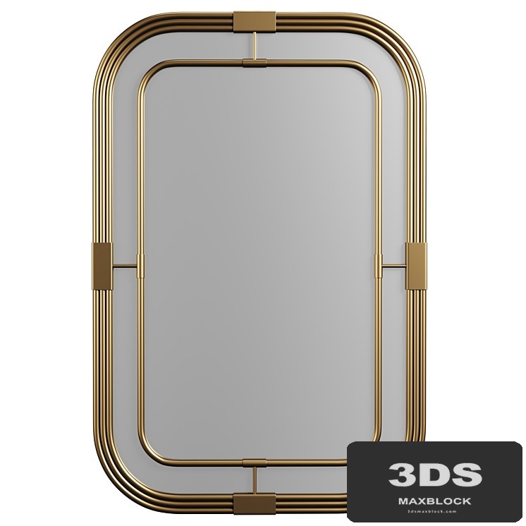 28W x 42H Rectangle Metal Piping Mirror