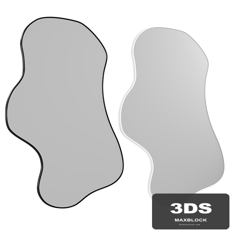 Black Asymmetrical Wavy Mirror