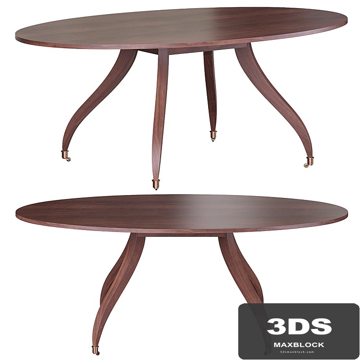 SHERATON OVAL DINING TABLE by baker