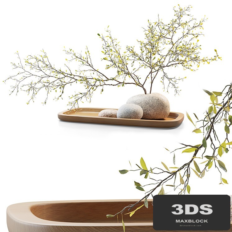 Plum branch in a stone vase