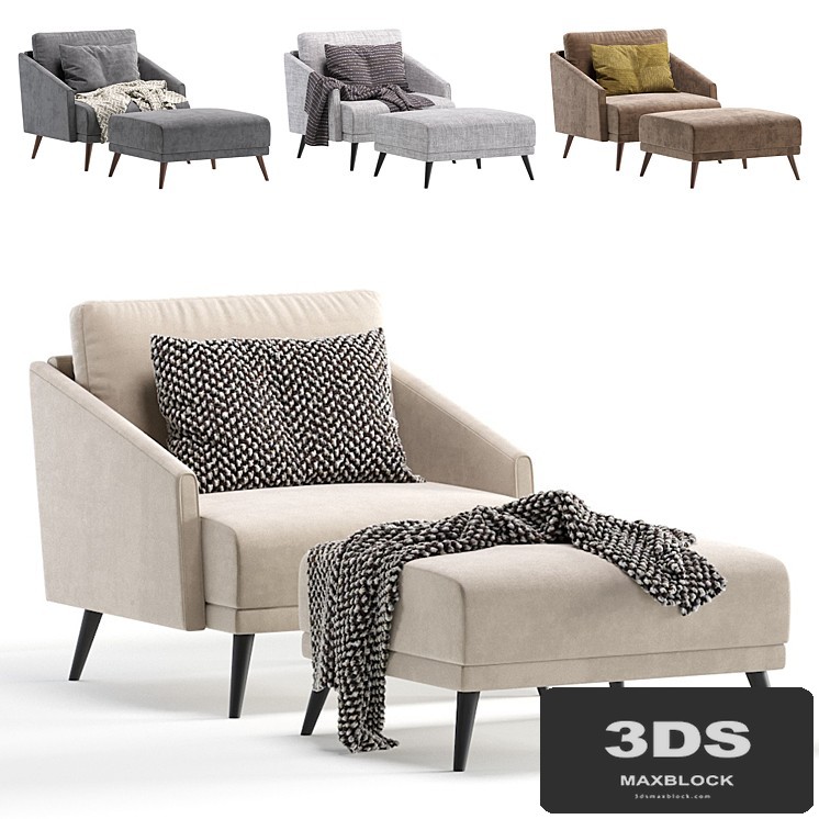 Armchair SEVILLE by Cazarina Interiors 4 Colors Version