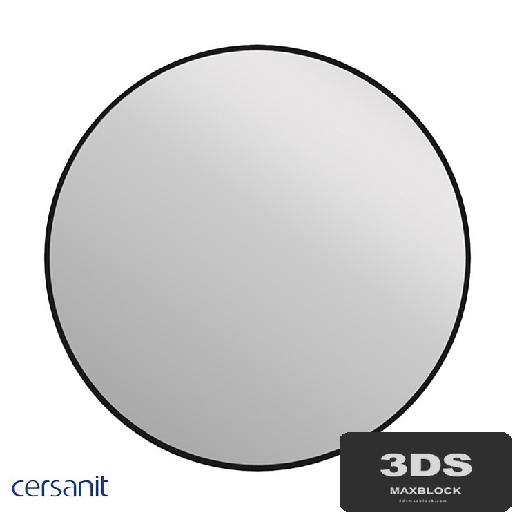 Mirror Cersanit ECLIPSE smart 90x90 with light round in black frame A64148