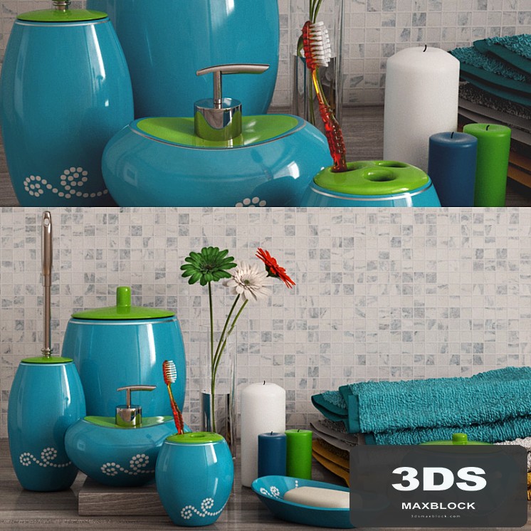 A set of bathroom accessories Primanova Maison Blue