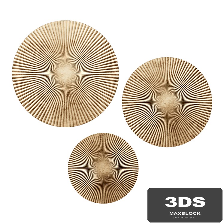 CosmoLiving Wall Panel By Cosmopolitan Wood Contemporary Wall Decor - Set Of 3 - Gold - 24" X 24"