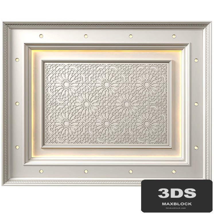Ceiling in oriental style. Arabic decorative ceiling.Oriental Eastern Ceiling Classic