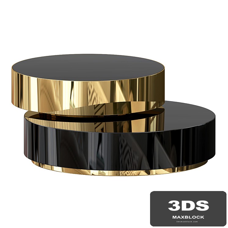 Glass round coffee table with marble surface for living room
