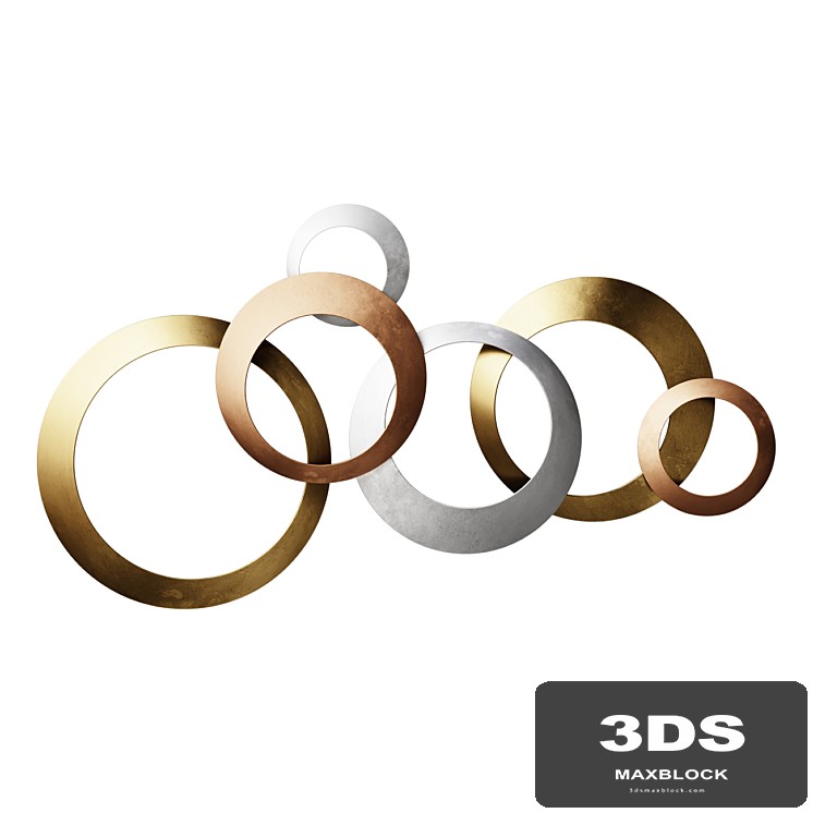 Wall Picture Wall Decor With Multiple Metal Rings Wall Decor
