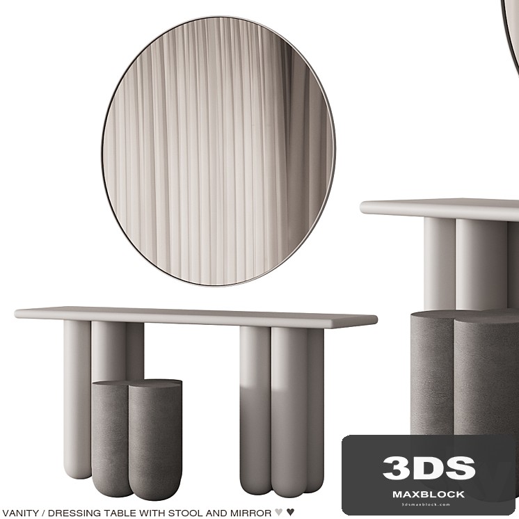 222 vanity dressing table 02 minimal round edges 01