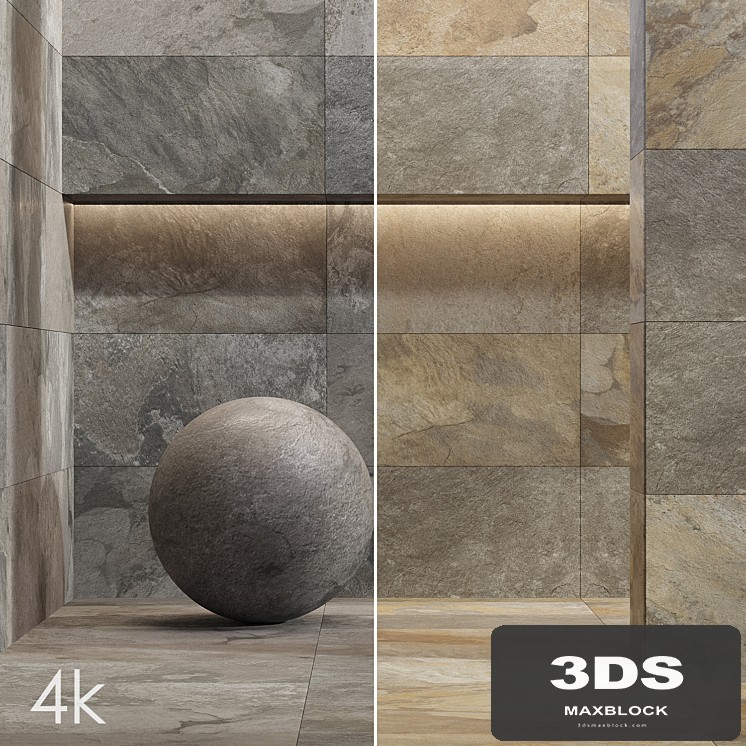 Cifre Ceramica Set 06 - Bundle / 2 types: Black Slate & Brown Slate / 4K