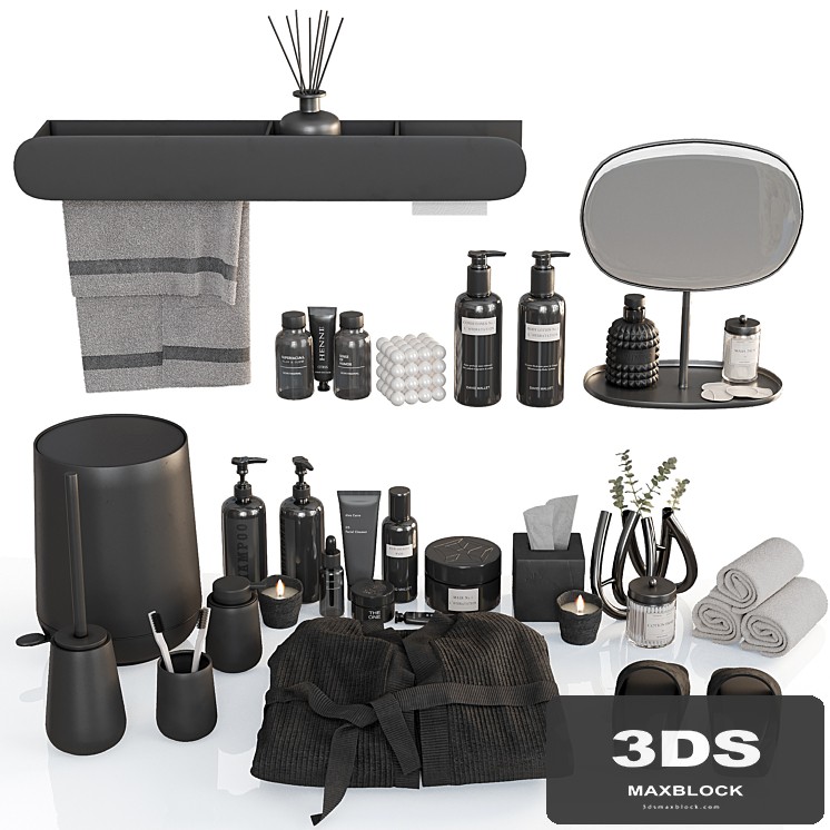 Bathroom decorative set Nova One black