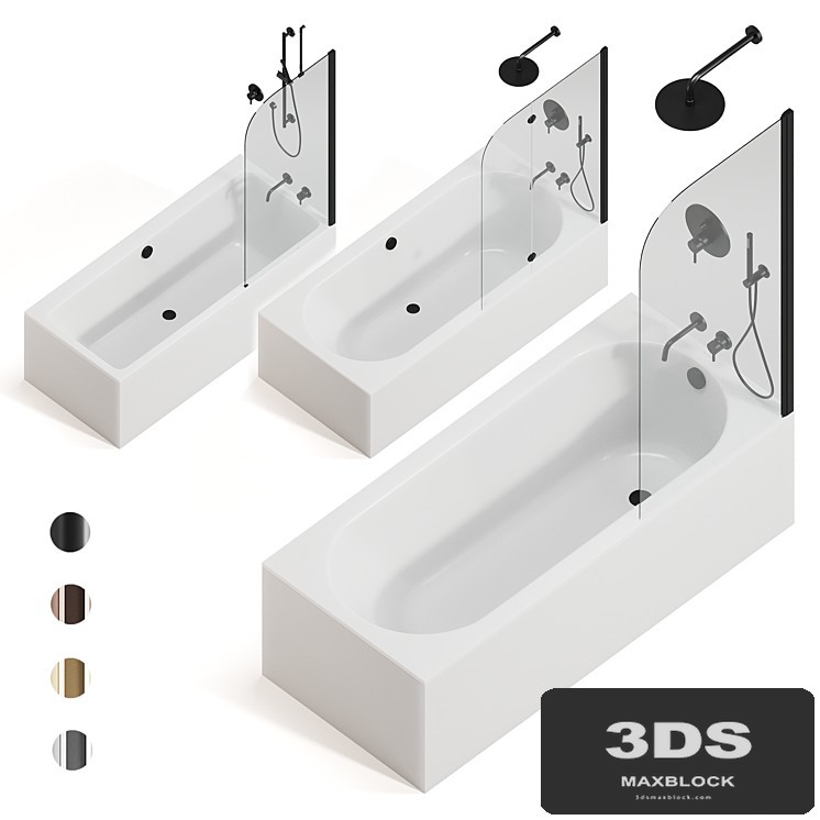 Arblu bath screens + Villeroy & boch bathtubs + Paffoni taps