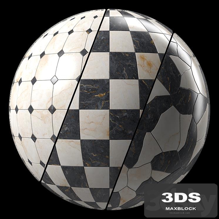 Marble Tile Materials 15- Marble Mixed by Stone - Pbr 4k Seamless