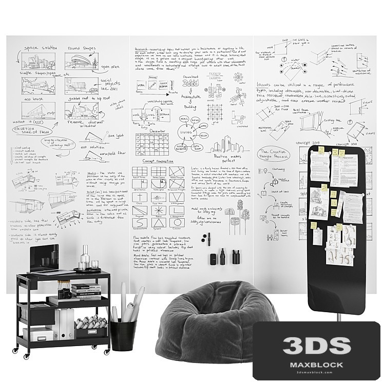 Lintex AIR SPACES connected frameless whiteboards