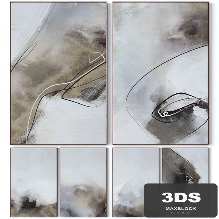 Set of six large wall paintings 2322