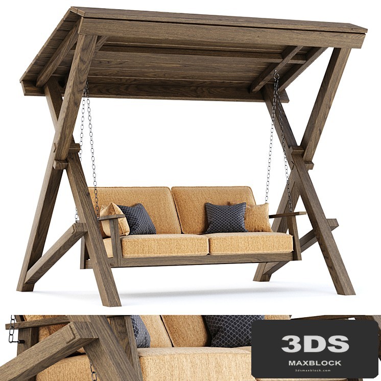 Nia Wooden Double-Seater Garden swing by Bpoint Design