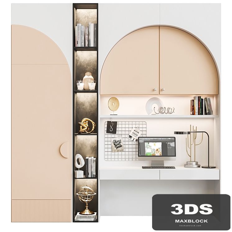 Children's wardrobe with decor and workplace