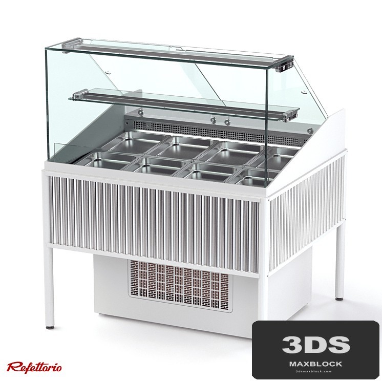 Closed gastronomic refrigerated showcase with shelf (RGM1CS Moon Light Silver series)