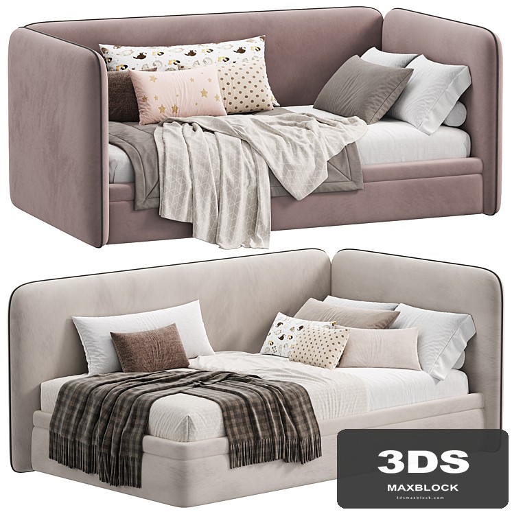 Single bed with box Bert Artsit beige