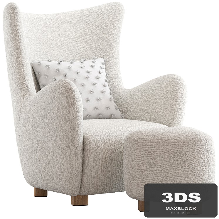 CB2 Bozzi Lounge Chair and Ottoman