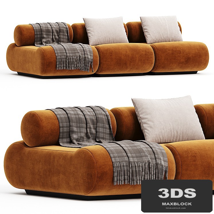 Mustard Klaus Uredat Corbi Trio sofa for COR