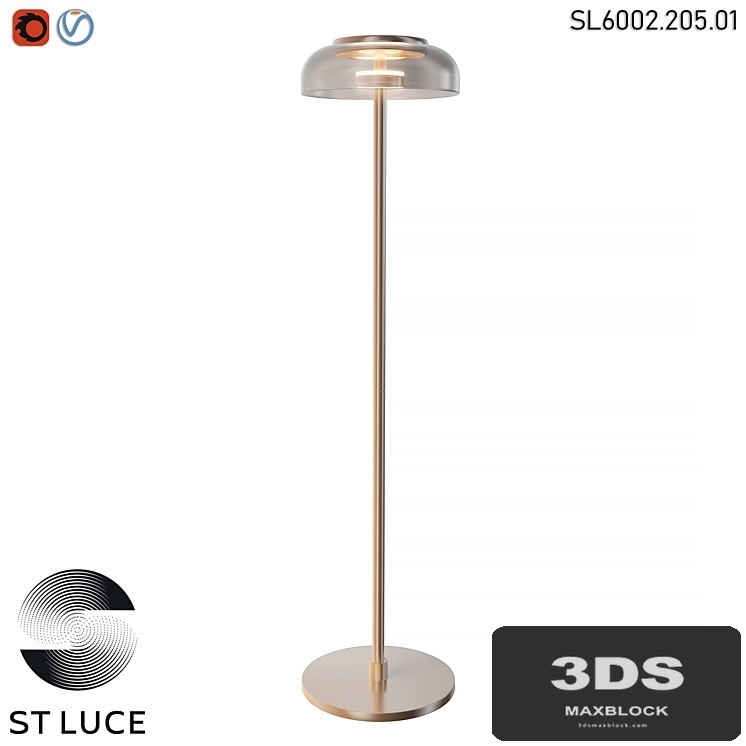 SL6002.205.01 Floor lamp ST-Luce Gold/Amber LED OM