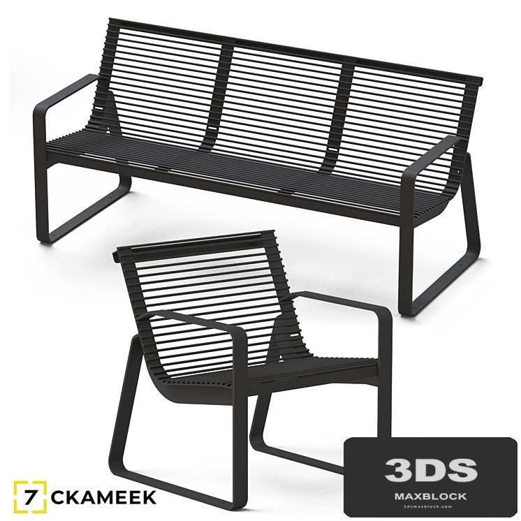Bench and chair Belgorod metal